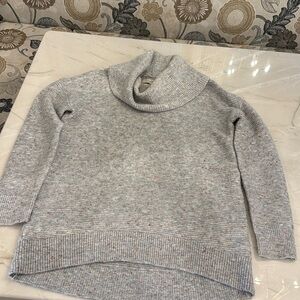 Loft gray marl cowl neck sweater size Petite Med